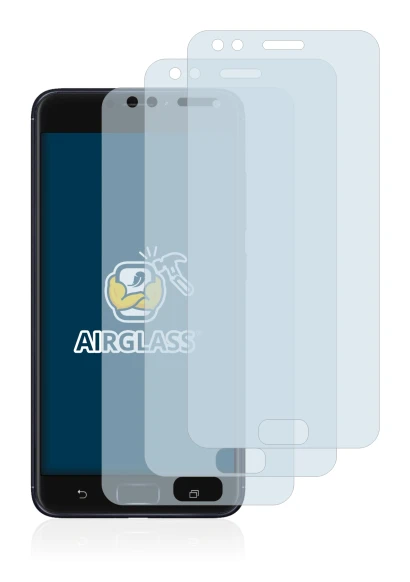 Immagine del dispositivo ASUS ZenFone 4 ZE554KL con un'ampia varietà di protezioni per lo schermo.