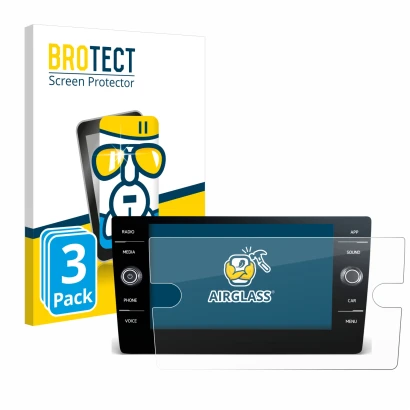 Parte frontale di una confezione del prodotto con il logo del marchio BROTECT. Accanto è raffigurato il dispositivo Volkswagen