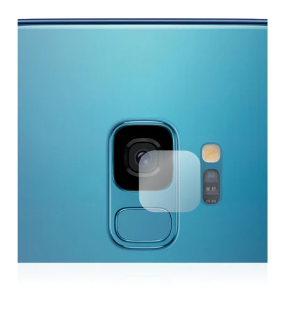 Immagine del dispositivo Samsung Galaxy S9 (SOLO Fotocamera) con un'ampia varietà di protezioni per lo schermo.