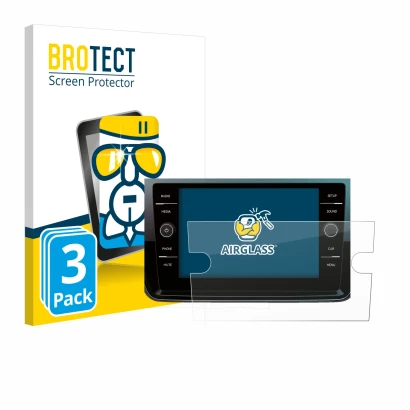 Parte frontale di una confezione del prodotto con il logo del marchio BROTECT. Accanto è raffigurato il dispositivo Volkswagen