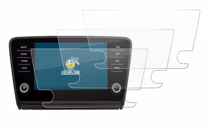 Immagine del dispositivo Skoda Amundsen Superb 2018 Infotainment System 8" con un'ampia varietà di protezioni per lo schermo.