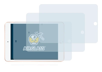 Immagine del dispositivo Apple iPad Mini 5 2019 (in formato orizzontale, 5a Gen.) con un'ampia varietà di protezioni per lo sc