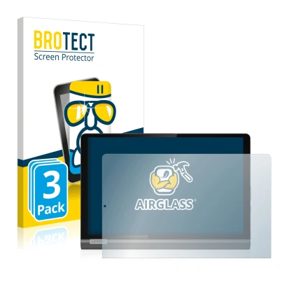 Parte frontale di una confezione del prodotto con il logo del marchio BROTECT. Accanto è raffigurato il dispositivo Lenovo Yog