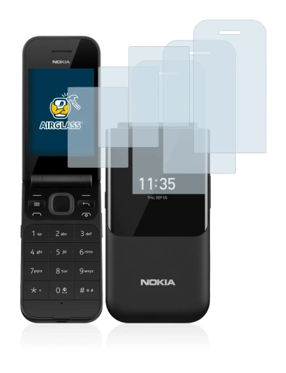 Immagine del dispositivo Nokia 2720 Flip con un'ampia varietà di protezioni per lo schermo.