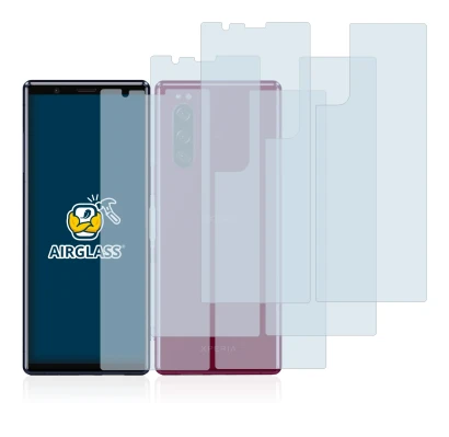 Immagine del dispositivo Sony Xperia 5 (Fronte+Retro) con un'ampia varietà di protezioni per lo schermo.