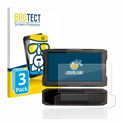 Parte frontale di una confezione del prodotto con il logo del marchio BROTECT. Accanto è raffigurato il dispositivo Honda CRF1