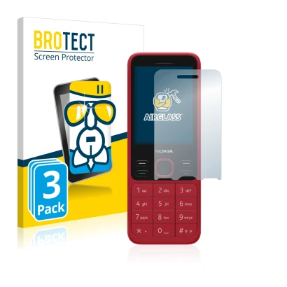 Parte frontale di una confezione del prodotto con il logo del marchio BROTECT. Accanto è raffigurato il dispositivo Nokia 150 