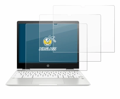 Immagine del dispositivo HP Chromebook x360 12b-ca0005nf con un'ampia varietà di protezioni per lo schermo.