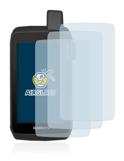 Immagine del dispositivo Garmin Montana 750i con un'ampia varietà di protezioni per lo schermo.