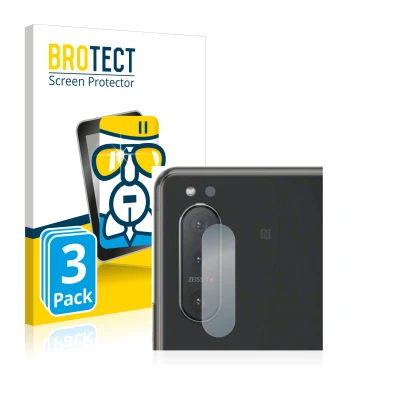 Parte frontale di una confezione del prodotto con il logo del marchio BROTECT. Accanto è raffigurato il dispositivo Sony Xperi