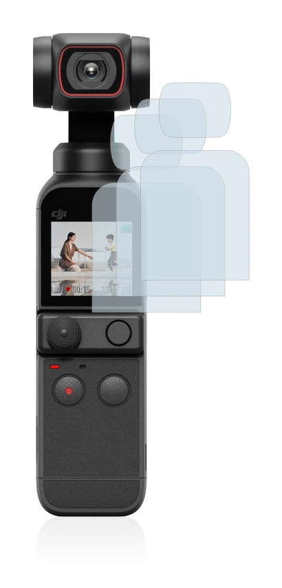 Immagine del dispositivo DJI Osmo Pocket 2 (Display + Lente) con un'ampia varietà di protezioni per lo schermo.