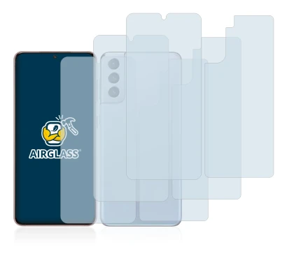 Immagine del dispositivo Samsung Galaxy S21 5G (Fronte+Retro) con un'ampia varietà di protezioni per lo schermo.