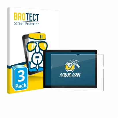 Parte frontale di una confezione del prodotto con il logo del marchio BROTECT. Accanto è raffigurato il dispositivo Lenovo Thi