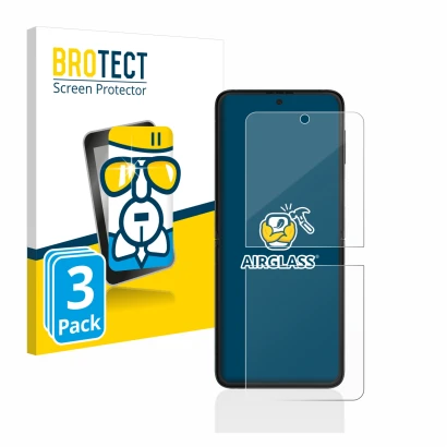 Parte frontale di una confezione del prodotto con il logo del marchio BROTECT. Accanto è raffigurato il dispositivo Samsung Ga