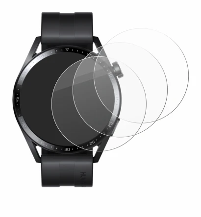 Immagine del dispositivo Huawei Watch GT 3 (46 mm) con un'ampia varietà di protezioni per lo schermo.