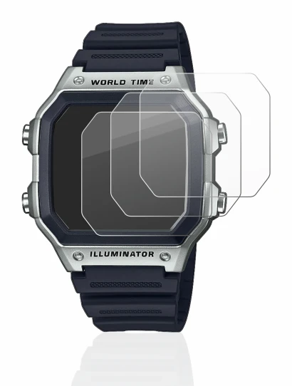 Immagine del dispositivo Casio AE-1200WH con un'ampia varietà di protezioni per lo schermo.