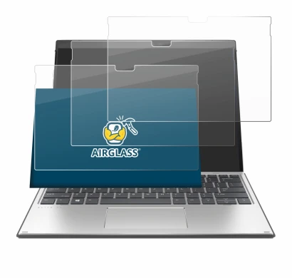 Immagine del dispositivo HP Elite x2 G8 con un'ampia varietà di protezioni per lo schermo.