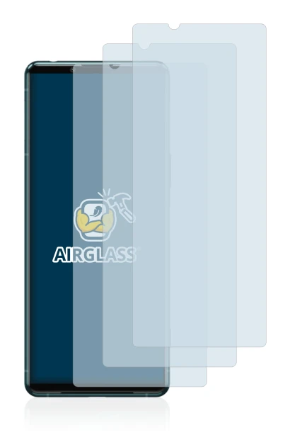 Immagine del dispositivo Sony Xperia 5 III con un'ampia varietà di protezioni per lo schermo.