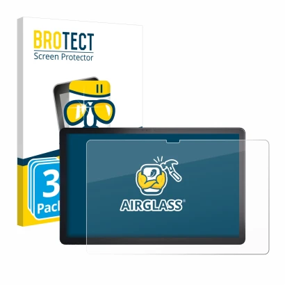 Parte frontale di una confezione del prodotto con il logo del marchio BROTECT. Accanto è raffigurato il dispositivo Lenovo Tab