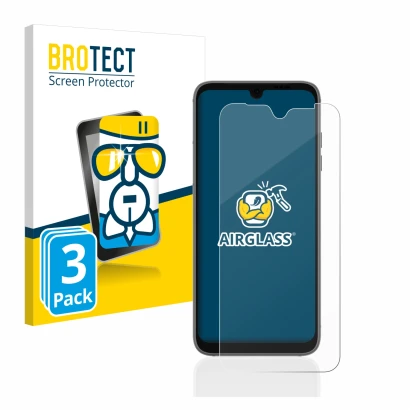 Parte frontale di una confezione del prodotto con il logo del marchio BROTECT. Accanto è raffigurato il dispositivo Fairphone