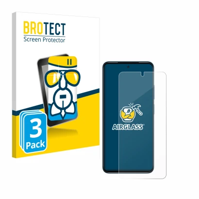 Parte frontale di una confezione del prodotto con il logo del marchio BROTECT. Accanto è raffigurato il dispositivo Xiaomi Red