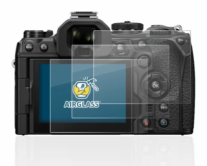 Immagine del dispositivo Olympus OM-1 2022 con un'ampia varietà di protezioni per lo schermo.