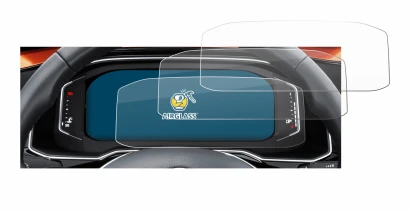 Immagine del dispositivo Volkswagen Polo 6 Digital Cockpit Pro con un'ampia varietà di protezioni per lo schermo.