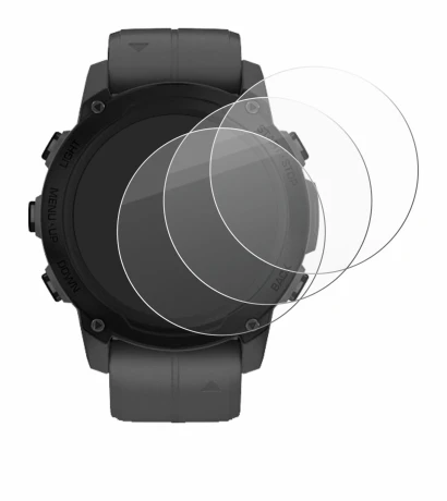 Immagine del dispositivo Garmin Descent G1 con un'ampia varietà di protezioni per lo schermo.
