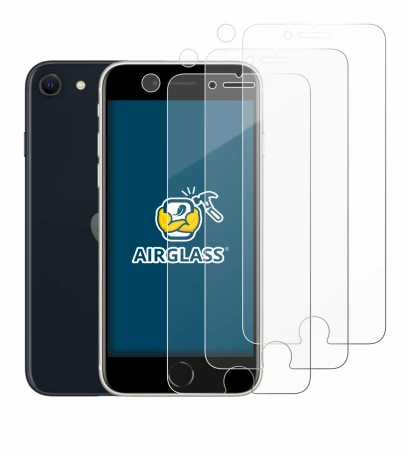 Immagine del dispositivo Apple iPhone SE 3 2022 (Fronte+Fotocamera) con un'ampia varietà di protezioni per lo schermo.