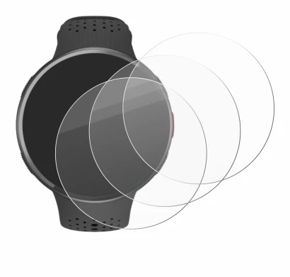 Immagine del dispositivo Polar Pacer Pro con un'ampia varietà di protezioni per lo schermo.