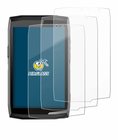 Immagine del dispositivo Crosscall Core T5 con un'ampia varietà di protezioni per lo schermo.