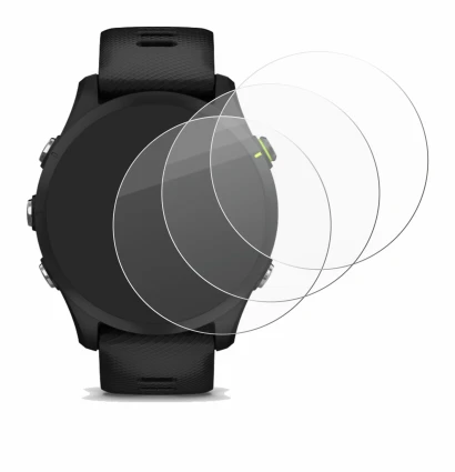 Immagine del dispositivo Garmin Forerunner 255 Music con un'ampia varietà di protezioni per lo schermo.