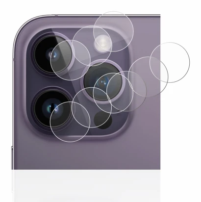 Immagine del dispositivo Apple iPhone 14 Pro (SOLO Fotocamera) con un'ampia varietà di protezioni per lo schermo.