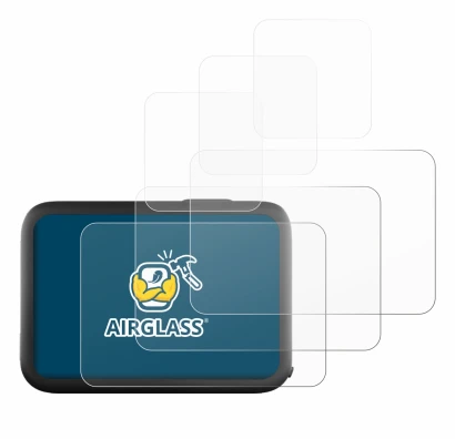 Immagine del dispositivo GoPro Hero 11 Black con un'ampia varietà di protezioni per lo schermo.