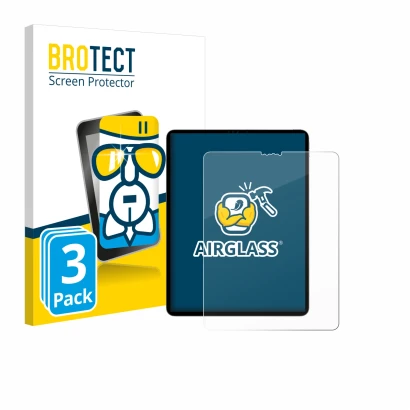 Parte frontale di una confezione del prodotto con il logo del marchio BROTECT. Accanto è raffigurato il dispositivo Apple iPad