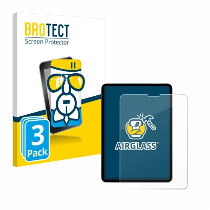 Parte frontale di una confezione del prodotto con il logo del marchio BROTECT. Accanto è raffigurato il dispositivo Apple iPad