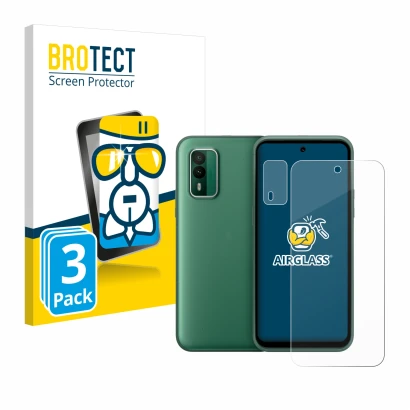 Parte frontale di una confezione del prodotto con il logo del marchio BROTECT. Accanto è raffigurato il dispositivo Nokia XR21
