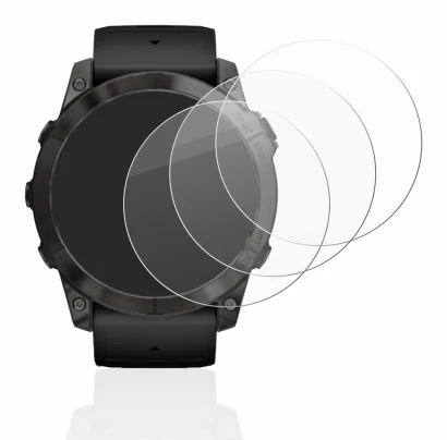 Immagine del dispositivo Garmin Epix Pro (Gen 2) (51 mm) con un'ampia varietà di protezioni per lo schermo.