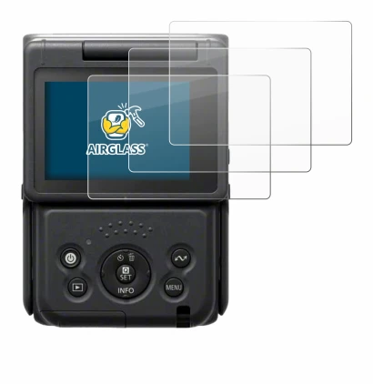 Immagine del dispositivo Canon PowerShot V10 Vlog Camera con un'ampia varietà di protezioni per lo schermo.