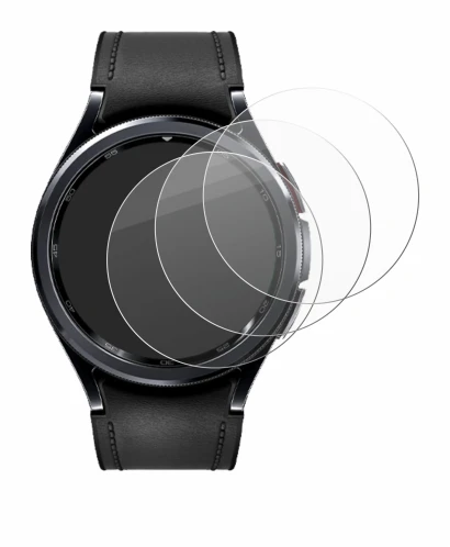 Immagine del dispositivo Samsung Galaxy Watch 6 Classic (43 mm) con un'ampia varietà di protezioni per lo schermo.