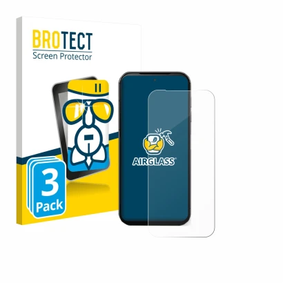 Parte frontale di una confezione del prodotto con il logo del marchio BROTECT. Accanto è raffigurato il dispositivo Fairphone