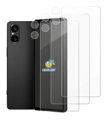 Immagine del dispositivo Sony Xperia 5 V (Fronte+Fotocamera) con un'ampia varietà di protezioni per lo schermo.