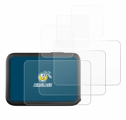 Immagine del dispositivo GoPro Hero 12 Black con un'ampia varietà di protezioni per lo schermo.