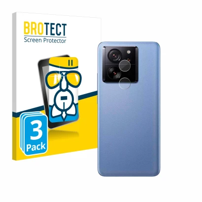 Parte frontale di una confezione del prodotto con il logo del marchio BROTECT. Accanto è raffigurato il dispositivo Xiaomi 13T