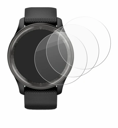 Immagine del dispositivo Garmin Vivomove Trend con un'ampia varietà di protezioni per lo schermo.