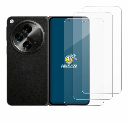 Immagine del dispositivo OnePlus Open con un'ampia varietà di protezioni per lo schermo.