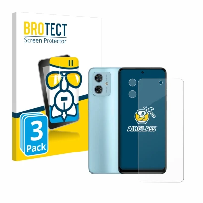 Parte frontale di una confezione del prodotto con il logo del marchio BROTECT. Accanto è raffigurato il dispositivo Motorola M