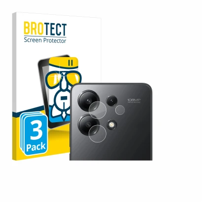 Parte frontale di una confezione del prodotto con il logo del marchio BROTECT. Accanto è raffigurato il dispositivo Xiaomi Red