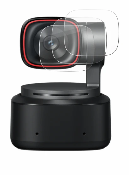 Immagine del dispositivo OBSBOT Tiny 2 con un'ampia varietà di protezioni per lo schermo.