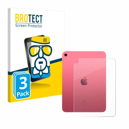 Parte frontale di una confezione del prodotto con il logo del marchio BROTECT. Accanto è raffigurato il dispositivo Apple iPad